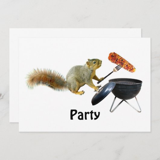 リスBBQ招待状 招待状 (正面/裏面)