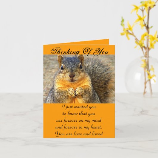 リスLove_ カード (黄色い花)