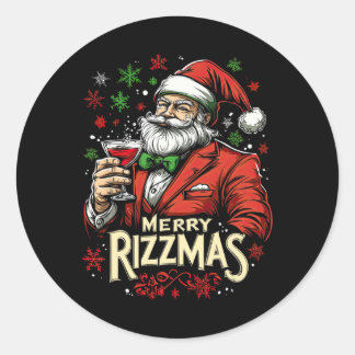 リズおもしろいマメリーサンタ・クリスマス ラウンドシール