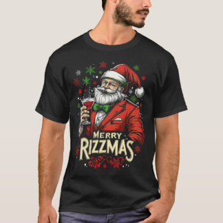 リズおもしろいマメリーサンタ・クリスマス Tシャツ