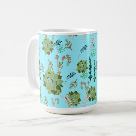 リズの多肉園という名のマグカップ コーヒーマグカップ (正面左)