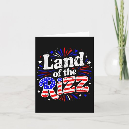 リズの楽しい国 アメリカ独立記念日 7月4日 アメリカ国旗 カード (正面)