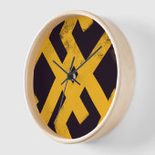 リズはっきりしたムブラックイエロー 壁時計 (傾斜)