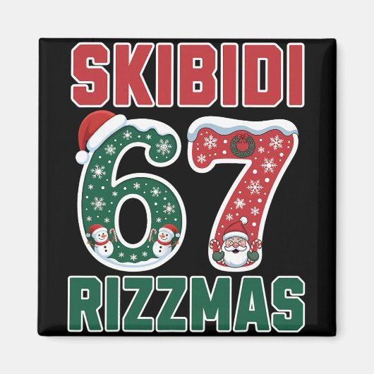 リズクリスマス67 楽しいクリスマス Gen Alpha スキビディ リズ マグネット (正面)