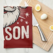 リズザシーズンサンタクロースリッツマスおもしろいクリスマス キッチンタオル (四つ折り)