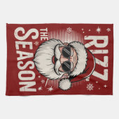 リズザシーズンサンタクロースリッツマスおもしろいクリスマス キッチンタオル (横)