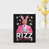 リズザシーズントランプバおもしろいニーイヤーズ復活祭狩り カード (黄色い花)