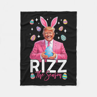 リズザシーズントランプバおもしろいニーイヤーズ復活祭狩り フリースブランケット