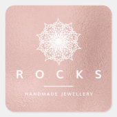 リズマンダラピンクローズメタリックホワイト1 スクエアシール (正面)