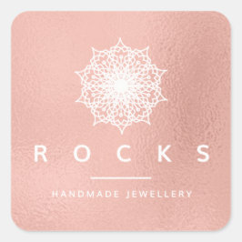 リズマンダラピンクローズメタリックホワイト スクエアシール