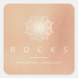 リズマンダラピンクローズメタリック金ゴールドホワイト3 スクエアシール