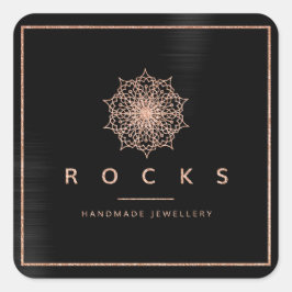 リズマンダラピンクローズ金ゴールドメタリックブラックグラム スクエアシール