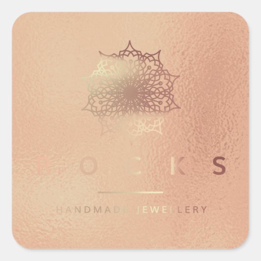 リズマンダラピンクローズ金ゴールドメタリックホワイト4 スクエアシール (正面)