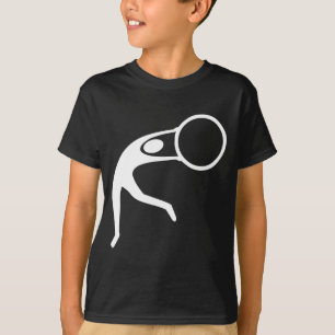 リズミカルな体操の姿-白 Tシャツ