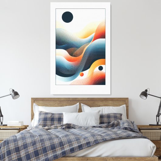 リズミカルな輪郭 キャンバスプリント (インサイチュ (寝室))