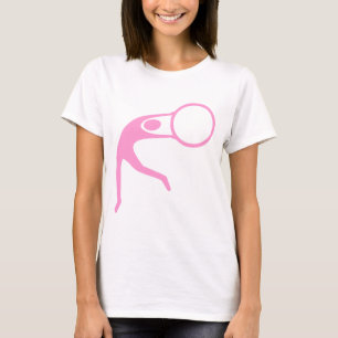 リズミカル体操姿 – ピンク Tシャツ