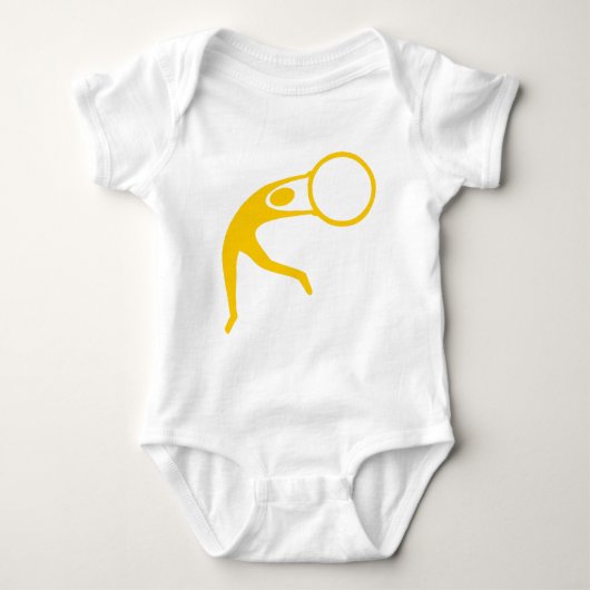 リズミカル体操姿 – 琥珀 ベビーボディスーツ (正面)