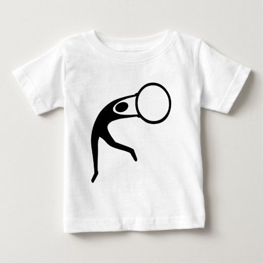 リズミカル体操姿 – 黒 ベビーTシャツ (正面)
