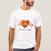 リズムで語る私の心 EKG ハートビート Tシャツ (正面)