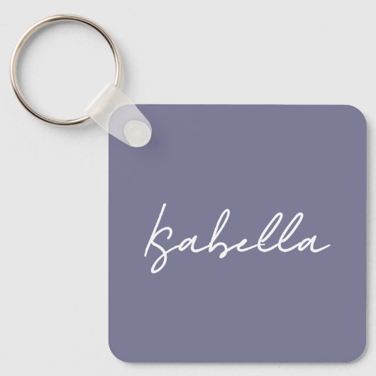 リズムパープ無地のラの色の名パーソナライズされた前 キーホルダー (正面)