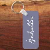 リズムパープ無地のラの色の名パーソナライズされた前 キーホルダー (正面)