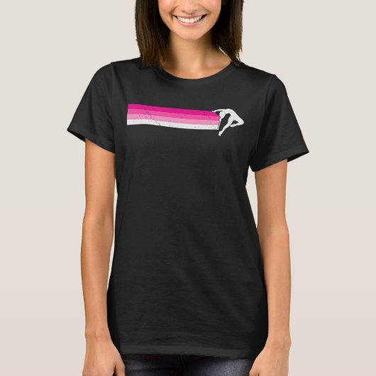 リズム体操バトントワリング少女レトロバト Tシャツ (正面)