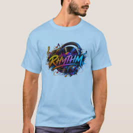 リズム – 抽象的な幾何学モダンアート Tシャツ