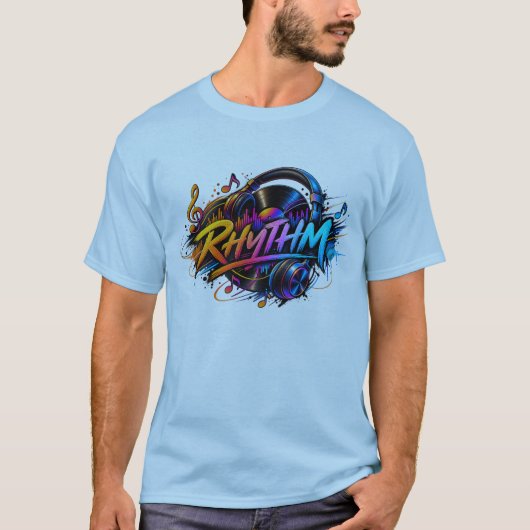 リズム – 抽象的な幾何学モダンアート Tシャツ (正面)