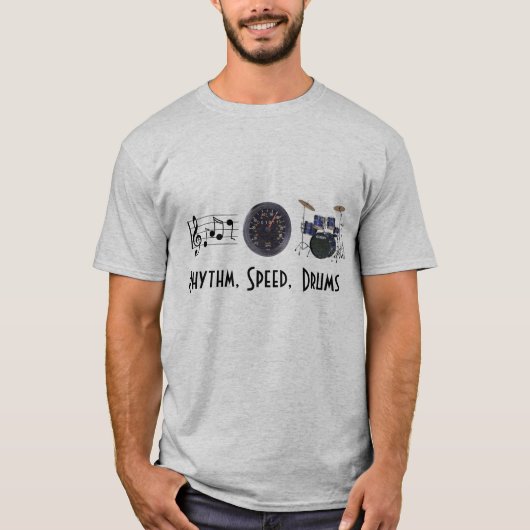リズム、速度は、Tシャツをドラムをたたきます Tシャツ (正面)