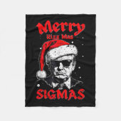 リズメリーマシグマおもしろいジェネラルアルファXマスサンタ フリースブランケット (正面)