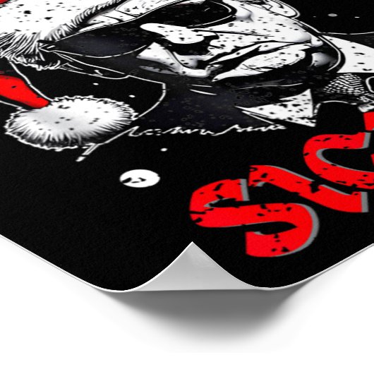 リズメリーマシグマおもしろいジェネラルアルファXマスサンタ ポスター (角)