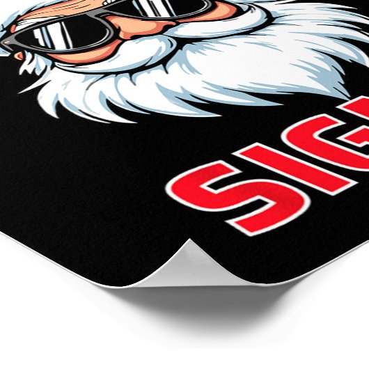 リズメリーマシグマスサンタクロースおもしろいクリスマス ポスター (角)