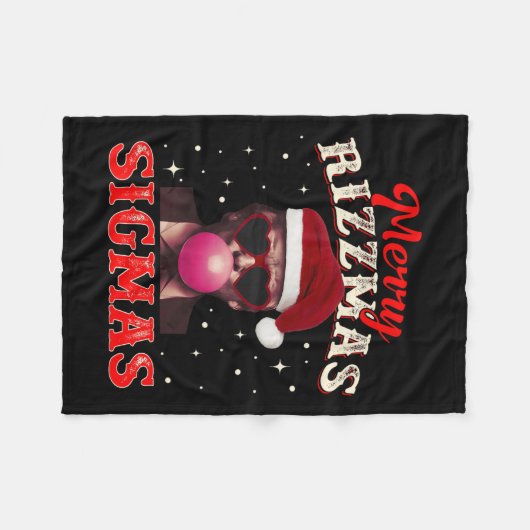 リズメリーマスシグマスゲンアルファトランプサンタキリスト フリースブランケット (正面(横))