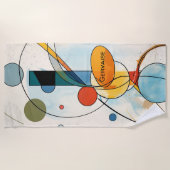 リズモダンミカルな円を持つ幾何学的抽象芸術 ビーチタオル (正面)