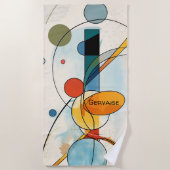 リズモダンミカルな円を持つ幾何学的抽象芸術 ビーチタオル (正面)