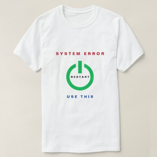 リセットボタンTシャツの再起動 – カスタム文字 Tシャツ (デザイン正面)