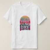 "リセット、再集中、再起" 引用 男性用Tシャツ Tシャツ (デザイン正面)