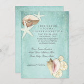 リセプション ビーチ ショア シェルズ オーシャン デスティネーション 招待状 (正面/裏面)