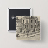 リソグラフ化されたウッドランドの住宅 缶バッジ (正面&裏面)