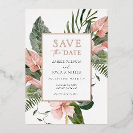 リゾートウエディングのSave the Date 箔招待状