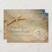 リゾートビーチでのウェディング招待状 招待状 (正面/裏面)