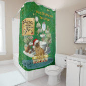 リタおもしろいーボックスのクリスマス猫 シャワーカーテン (インサイチュ)