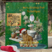 リタおもしろいーボックスのクリスマス猫 シャワーカーテン