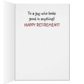 リタイアおもしろいメントカード – 男性紙人形。 (内側 (右))