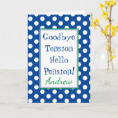 リタイアおもしろいルハローペンションブルーカード カード (黄色い花)