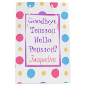 リタイアおもしろいルハローペンション引用文カラフル ミディアムペーパーバッグ (正面)