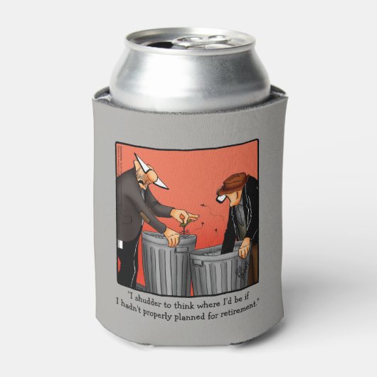 リタイアおもしろいルユーモアクーラーボックス 缶クーラー (缶正面)