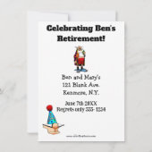 リタイアおもしろいルユーモアパーティの招待状 招待状 (裏面)