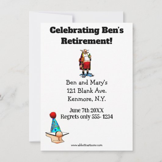 リタイアおもしろいルユーモアパーティの招待状 招待状 (裏面)