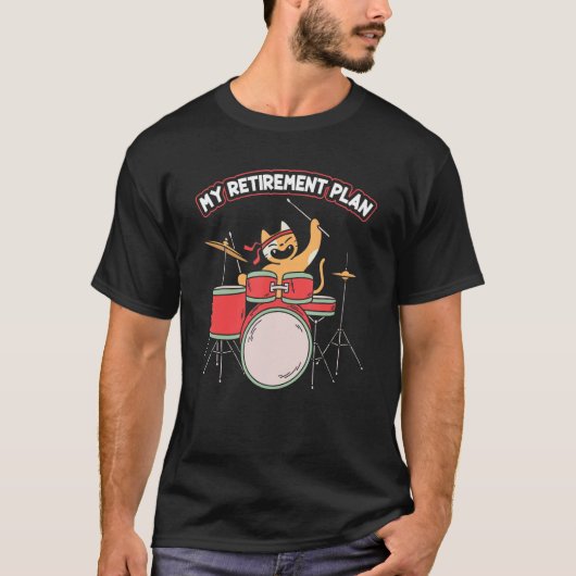 リタイアおもしろいン遊プランKitten's Drum Set D Tシャツ (正面)